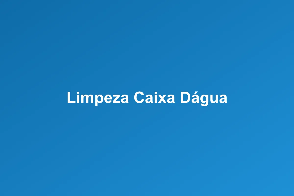 Limpeza de caixa d'água em Cuiabá